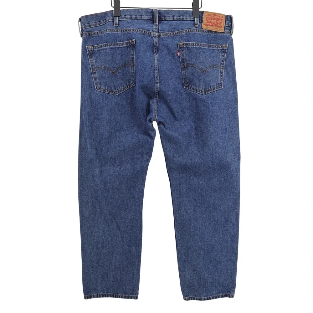 Levi's 505 Regular Fit Jeans Blue 100% Cotton Denim Mens 42x30